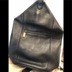 COACH all black soft leather back pack